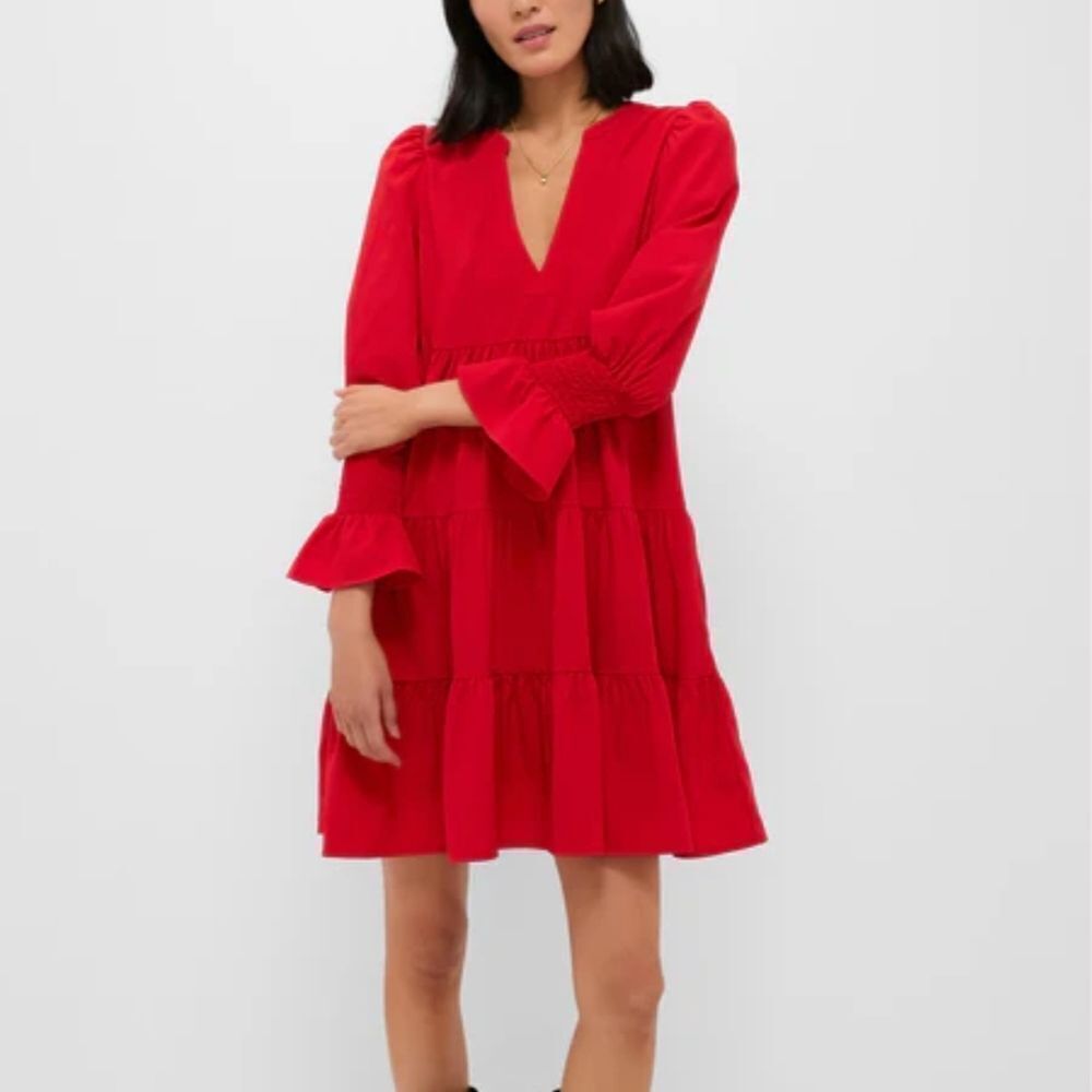 Pomander Place By Tuckernuck KENZO Vibrant Red Long Sleeve Dress - Picture 3 of 8